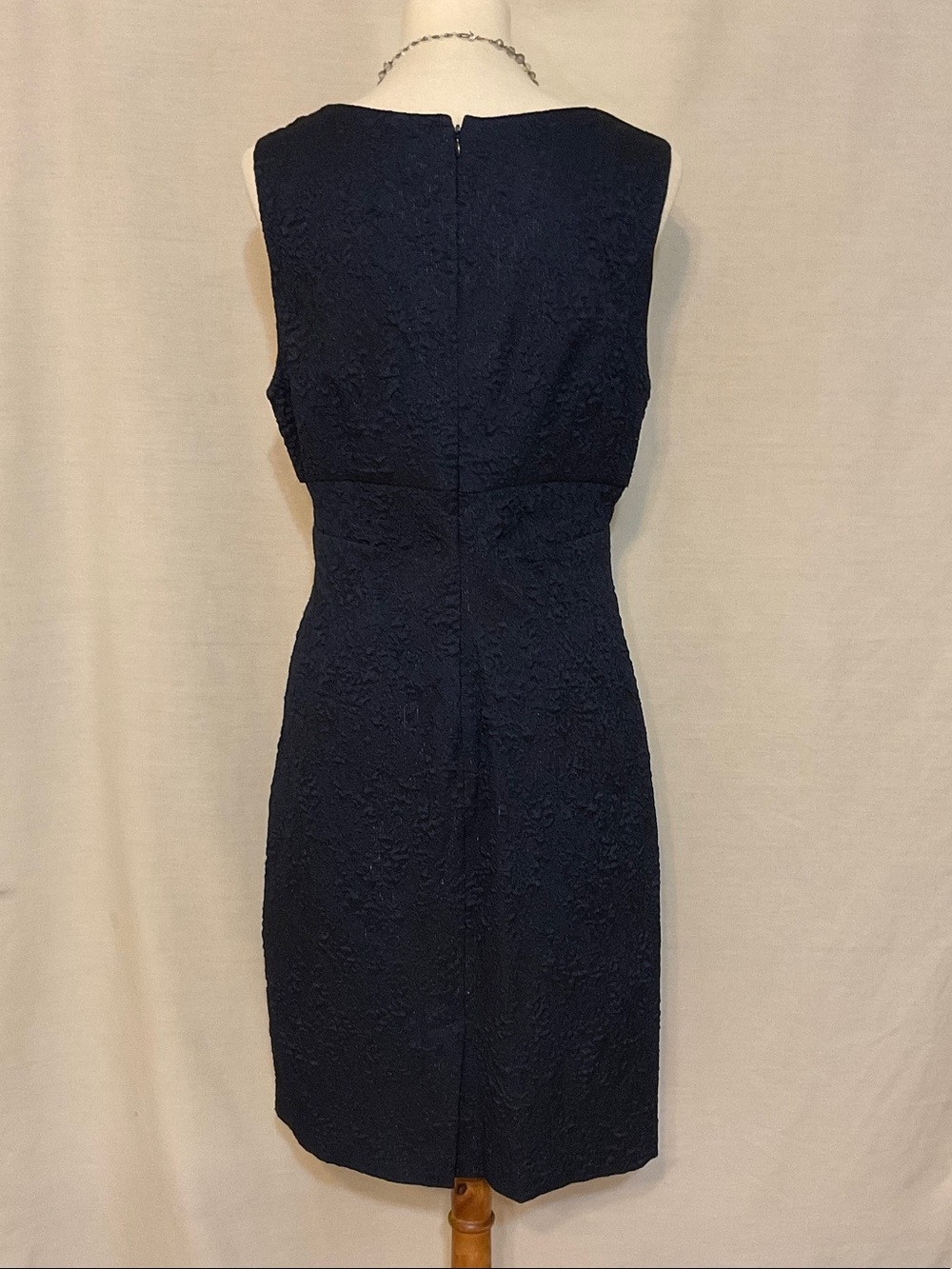 Adrianna Papell Dark Blue Brocade Sheath Dress - Picture 11 of 15